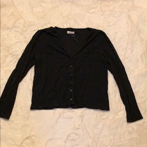 Madewell boxy black button up sweater
